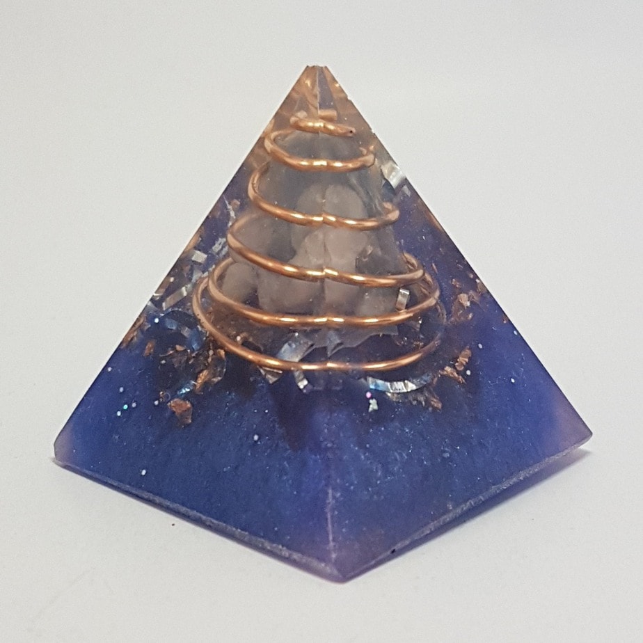 Kyanite Klean Quartz and Copper Orgoneit Pyramid