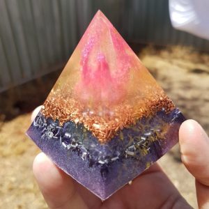 Flowering Heart Orgonite Pyramid 6cm
