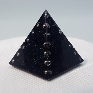 Black Steel Orgone Orgonite Pyramid 3cm