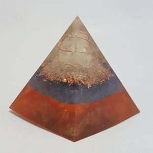Shadow Fire Quartz OrgoneIt Orgonite Pyramid 4cm