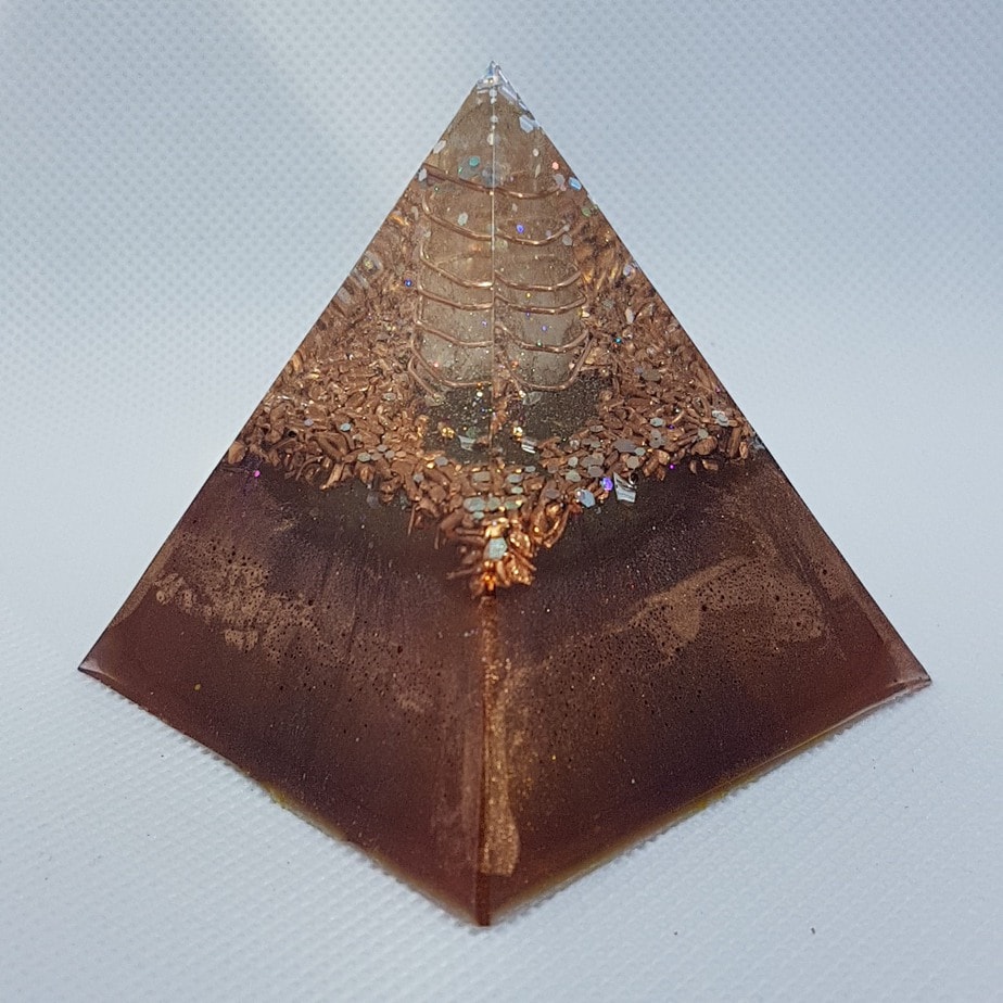 Burnt Embers Orgone Orgonite Pyramid 6cm