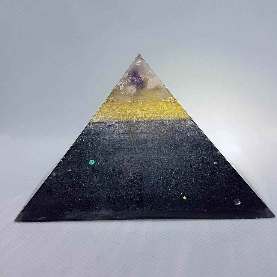 Blackened Thunder Orgonite Orgone Pyramid 9.5cm 1