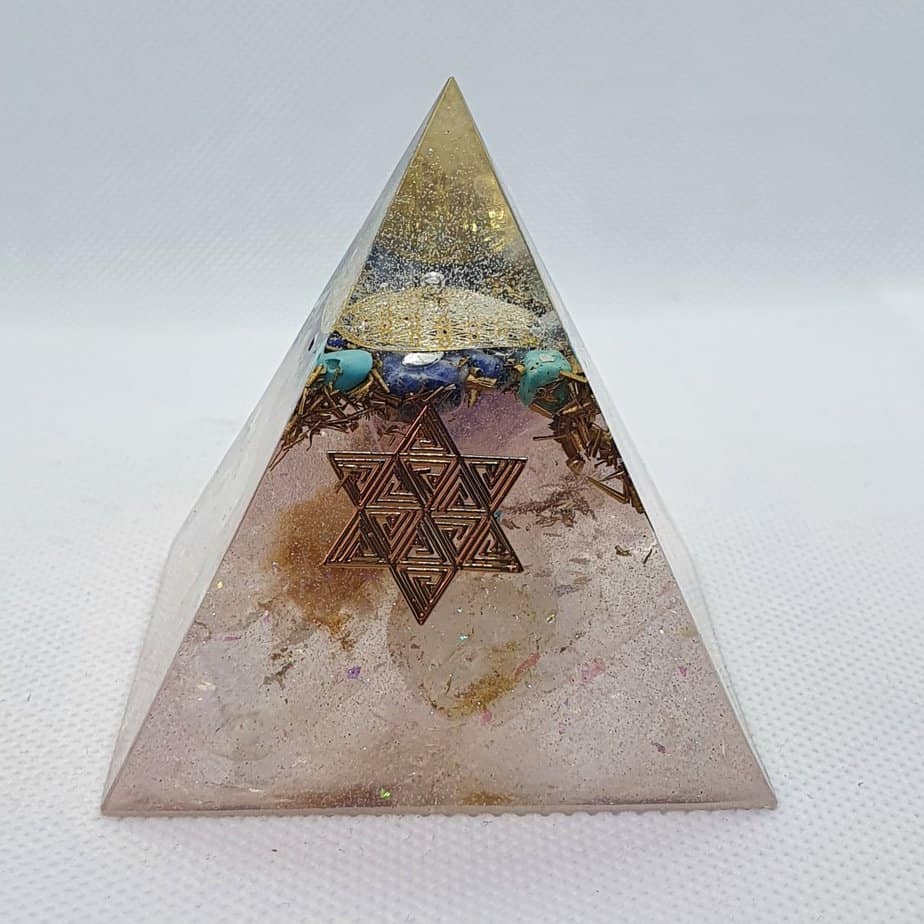 Hope Eternal Turquoise Orgone Orgonite Pyramid 6cm 1