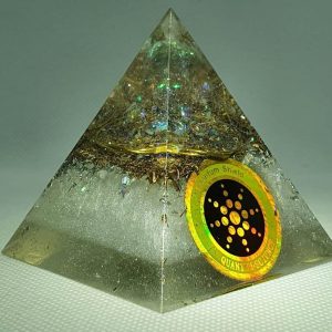Pure Light Fluorite Celestite Orgone Orgonite Pyramid 6cm - Scalar wave technology for emf protection, with gorgeous Fluorite and Celstite for relaxation and love! You'll love this one!