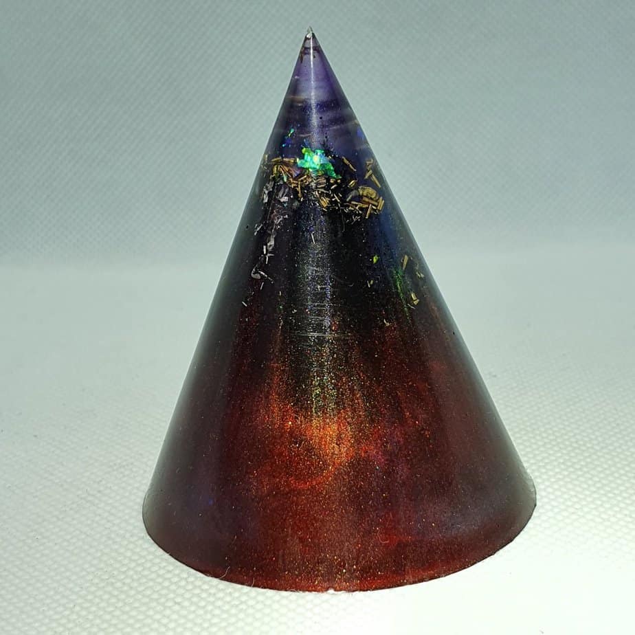 Rainbow Rising Orgone Energy Orgonite Cone 6cm