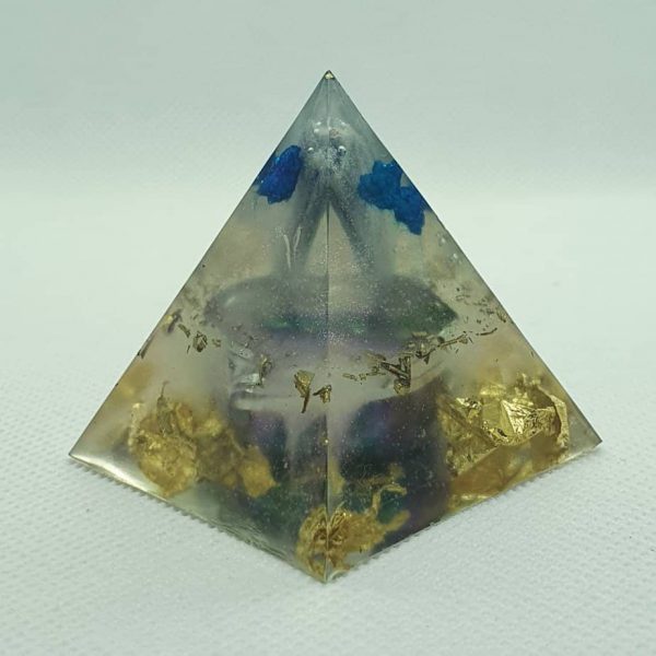 Blue Space Orgone Orgonite Pyramid 4cm 2