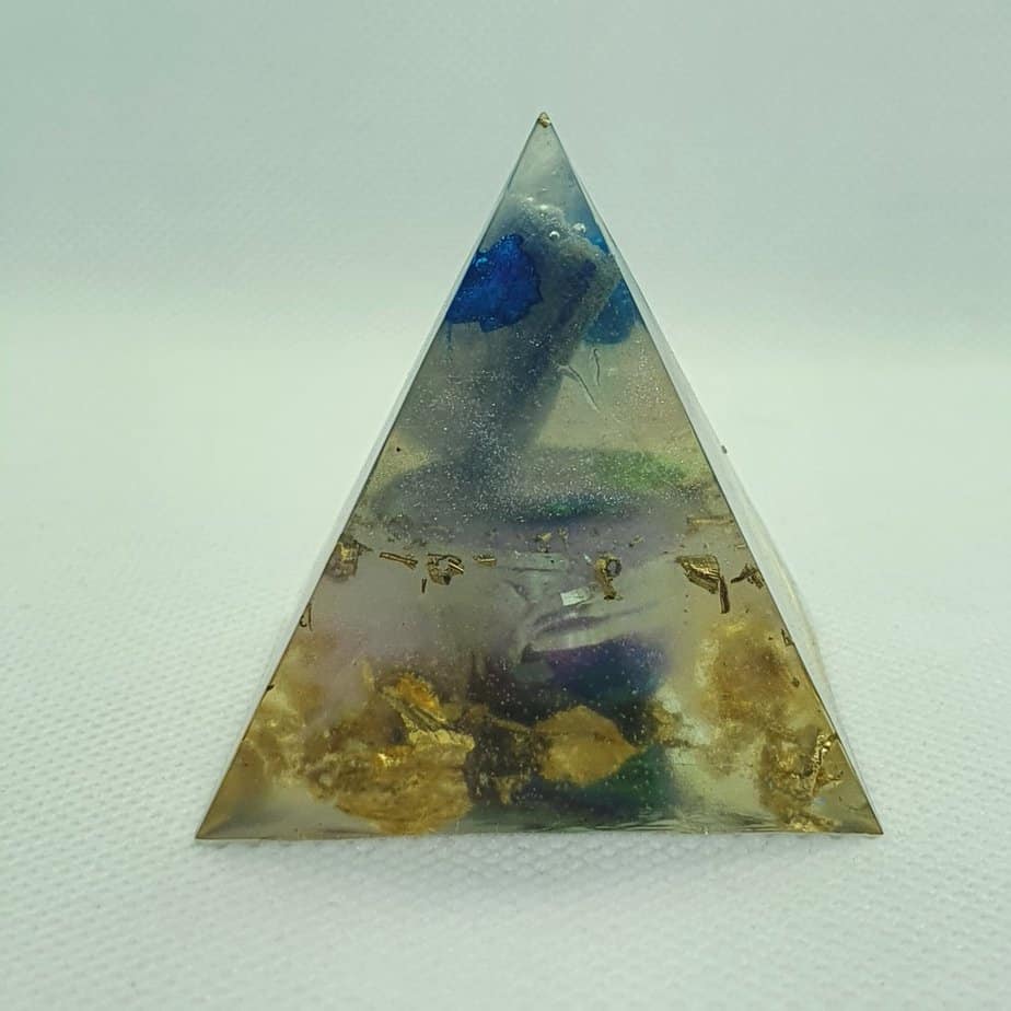 Blue Space Orgone Orgonite Pyramid 4cm 3