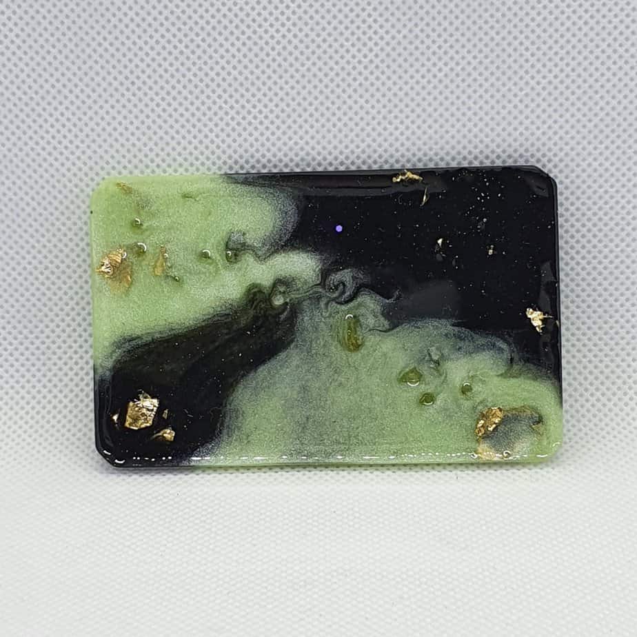 Orgone Card for EMF and RF protection - Peridot and Clear Quartz, Brass and Gold for protection on the go for you!