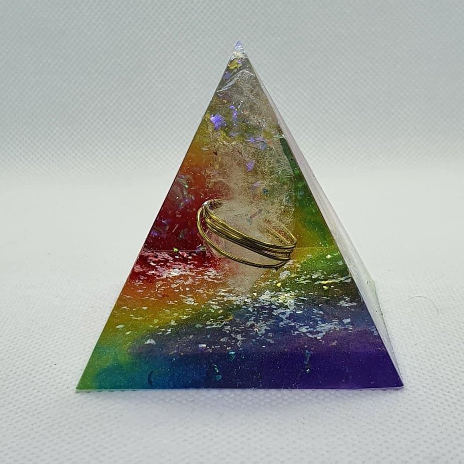 Spectrum of Light Orgone Orgonite Pyramid 6cm 1