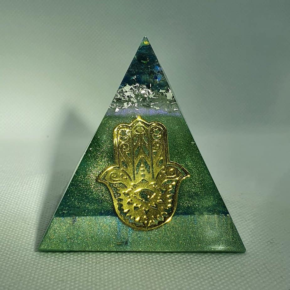 Hamsa Orgone Orgonite Pyramid 6cm 5