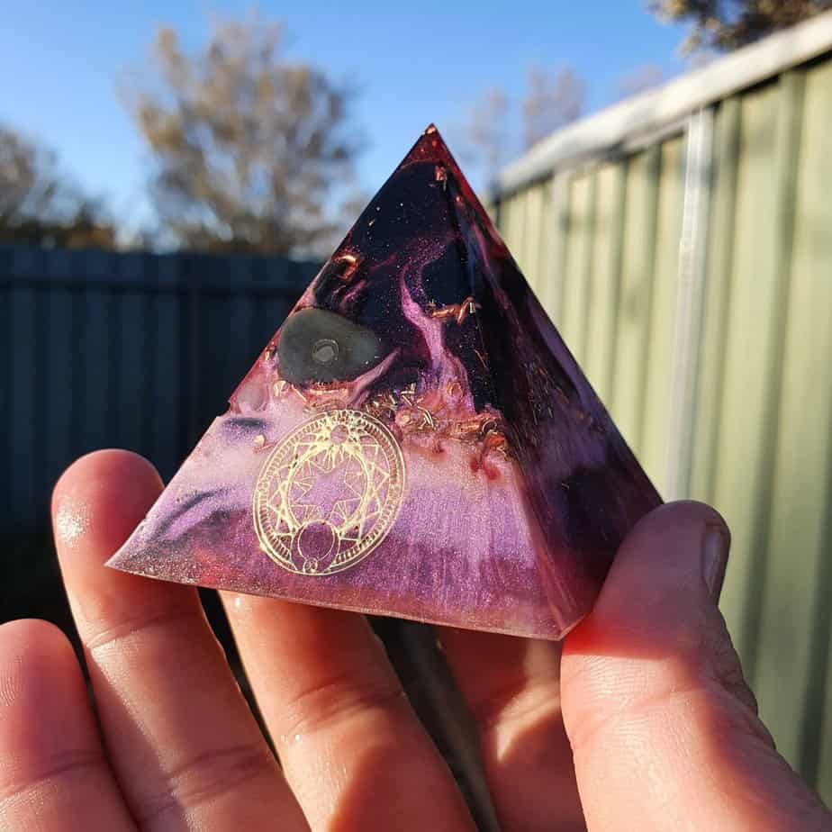 Reflections of Another Time Orgone Orgonite Pyramid 6cm 6