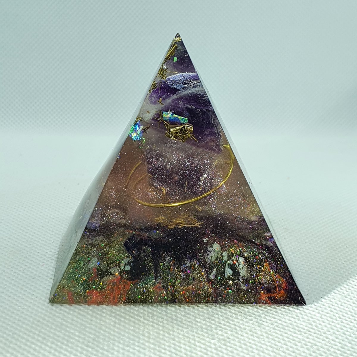 Cloudy Vision Copper Amethyst Orgonite Power Pyramid 2