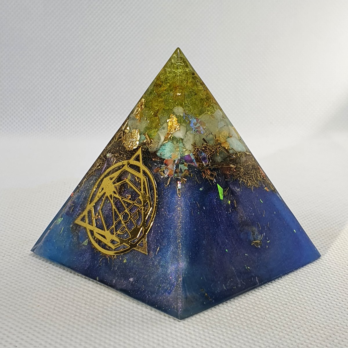 Eye of Protection Turquoise Orgone Orgonite Pyramid 6cm 1