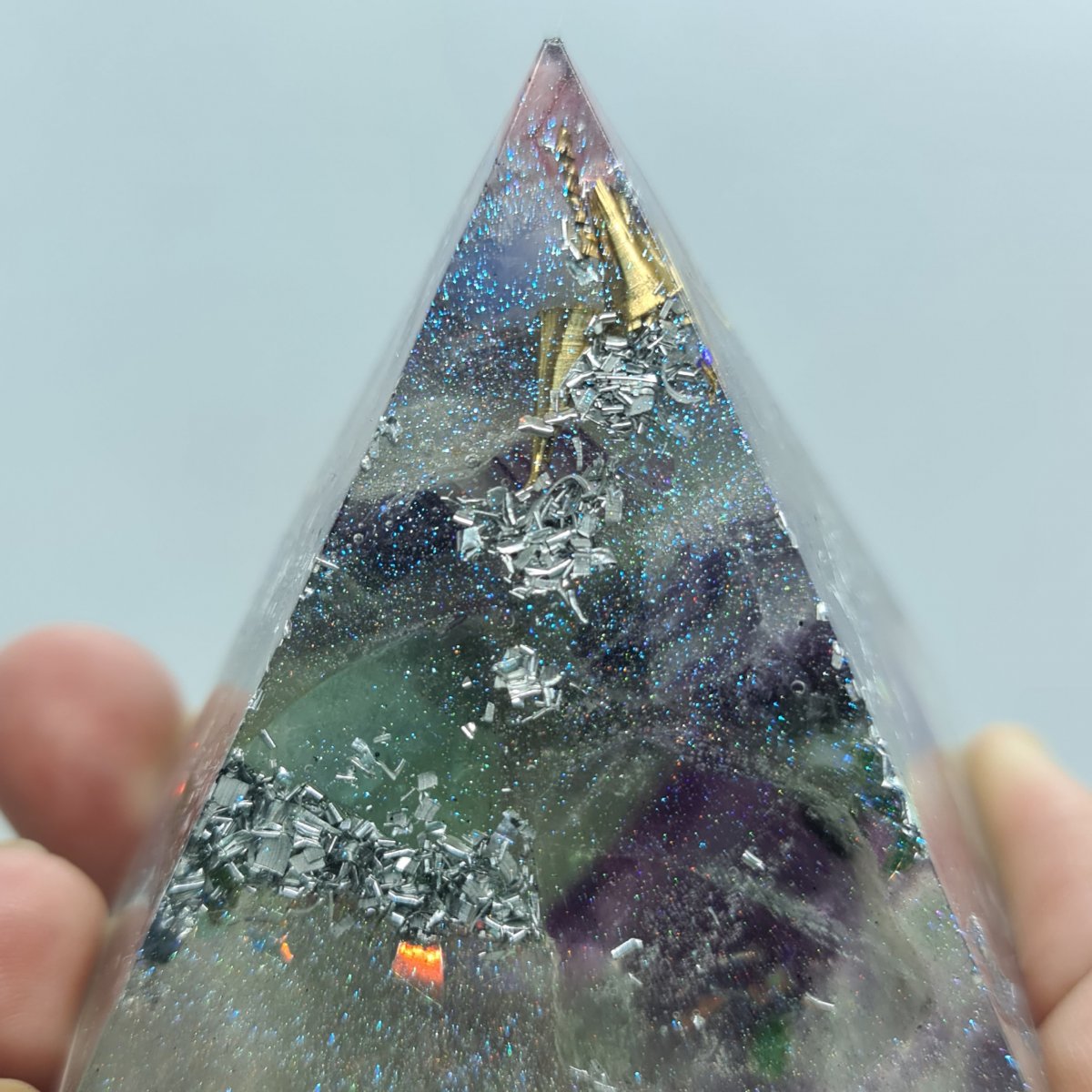 Crystal Clear Mind Orgone Orgonite Pyramid 6cm 3